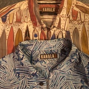 2 men’s KAHALA aloha shirts cotton short sleeve